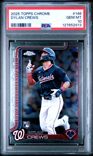 Graded 2025 Topps Chrome Dylan Crews #146 Rookie RC Baseball Card PSA 10 Gem Mint