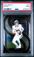 Graded 2024 Panini Select Bo Nix #117 Rookie RC Football Card PSA 2 Good