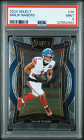 Graded 2024 Panini Select Malik Nabers #29 Rookie RC Football Card PSA 9 Mint