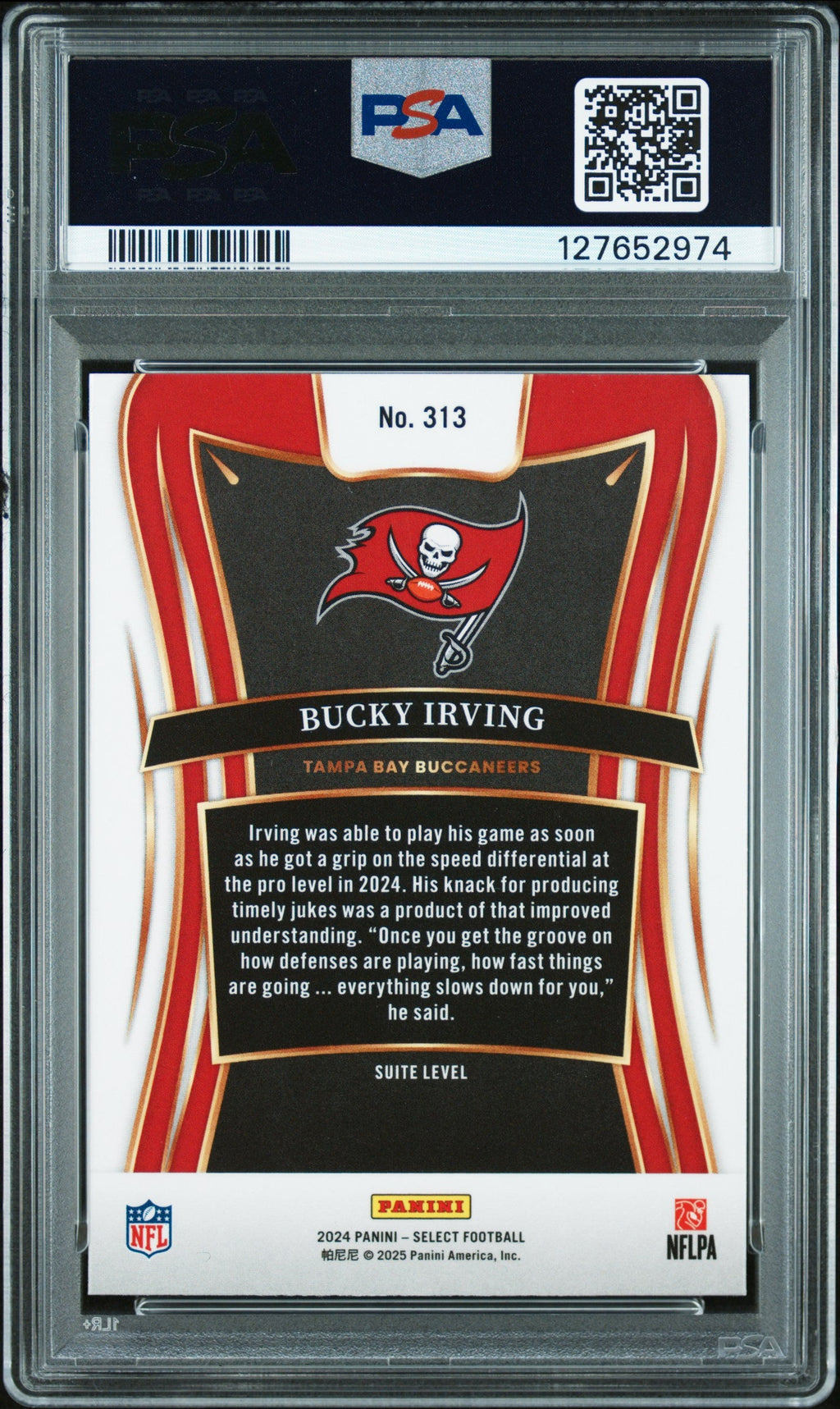 Graded 2024 Panini Select Bucky Irving #313 Rookie RC Football Card PSA 8 Near Mint