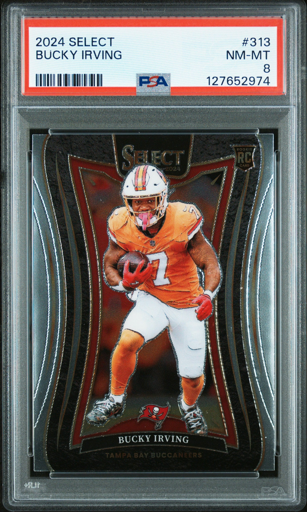 Graded 2024 Panini Select Bucky Irving #313 Rookie RC Football Card PSA 8 Near Mint