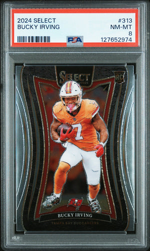 Graded 2024 Panini Select Bucky Irving #313 Rookie RC Football Card PSA 8 Near Mint