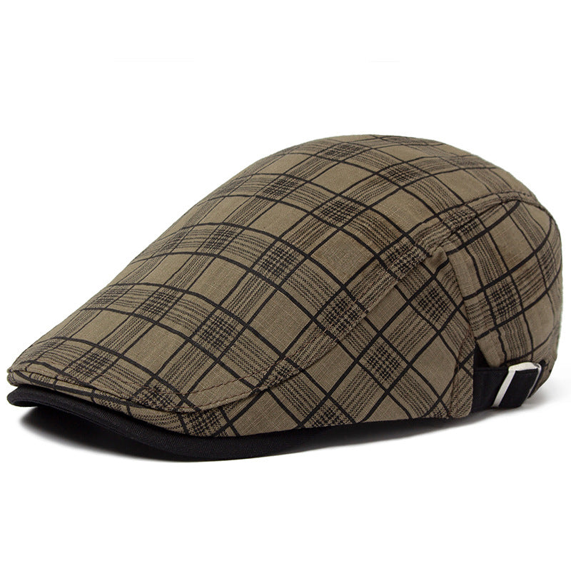 Mens Lightweight Summer Plaid Beret