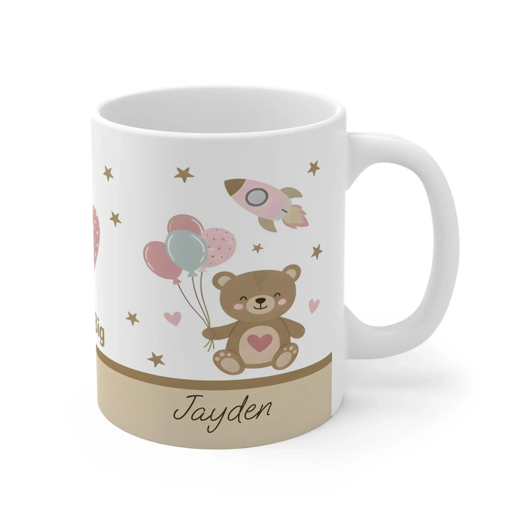 Dream Big Teddy Bear Mug - Personalized Name Gift