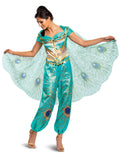 Disney Princess Women's Jasmine Teal Deluxe Adult Costume Small 4-6