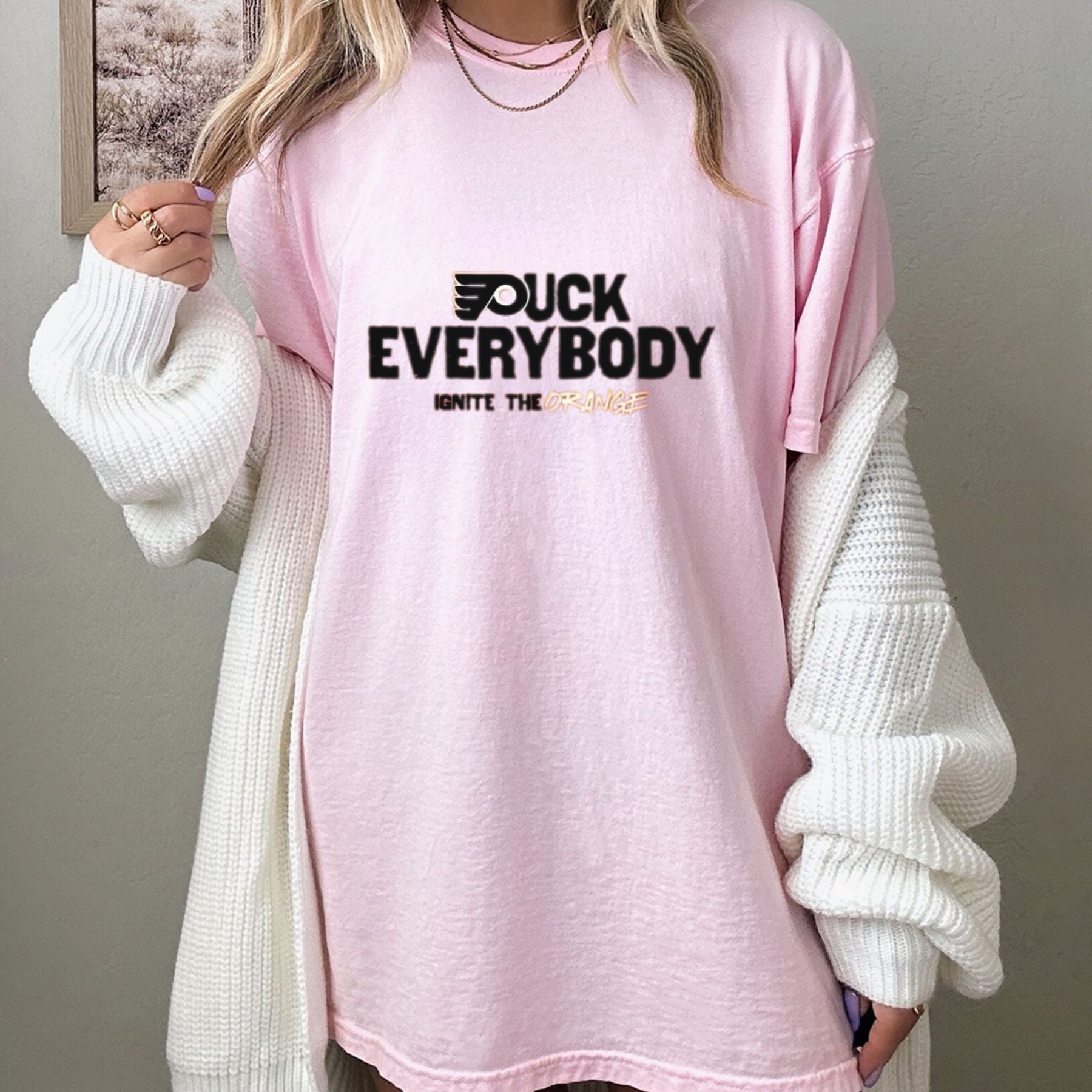 "Puck Everybody" Funny Hockey T-Shirt – Sarcastic Sports Graphic Tee, Unisex Cotton Shirt