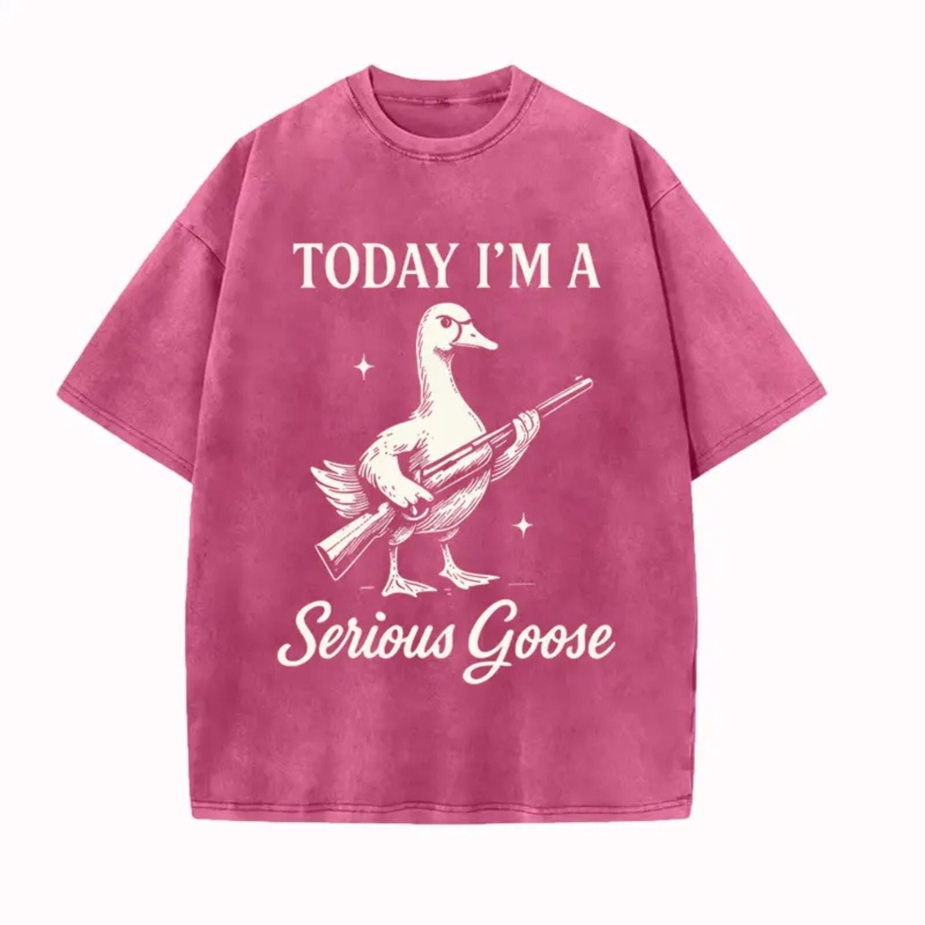 Serious Goose Graphic T-Shirt – Quirky Animal Art & Funny Slogan Tee, Premium Washed Cotton Standout Casual Wear for Men & Women