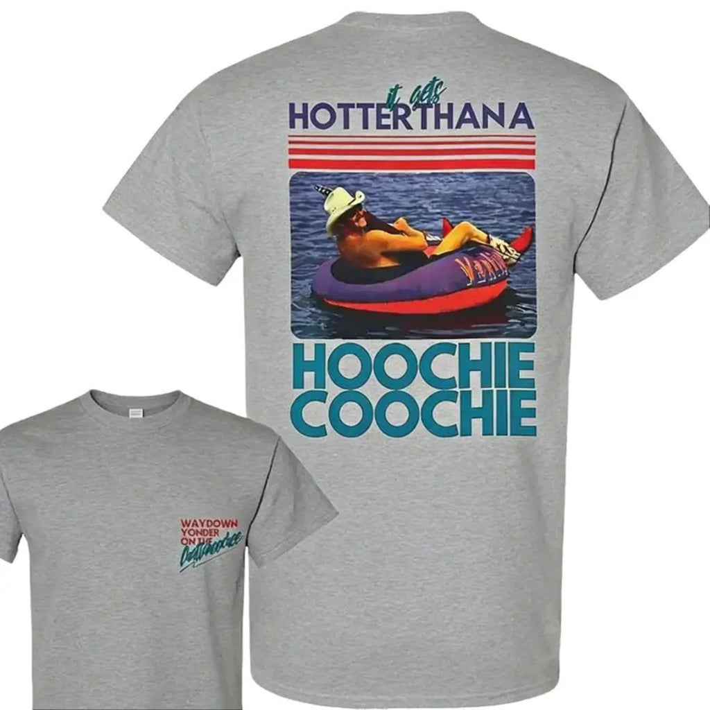 Hotter Than a Hoochie Coochie T-Shirt – Vintage Country Music Graphic Tee, Retro Western Humor Shirt