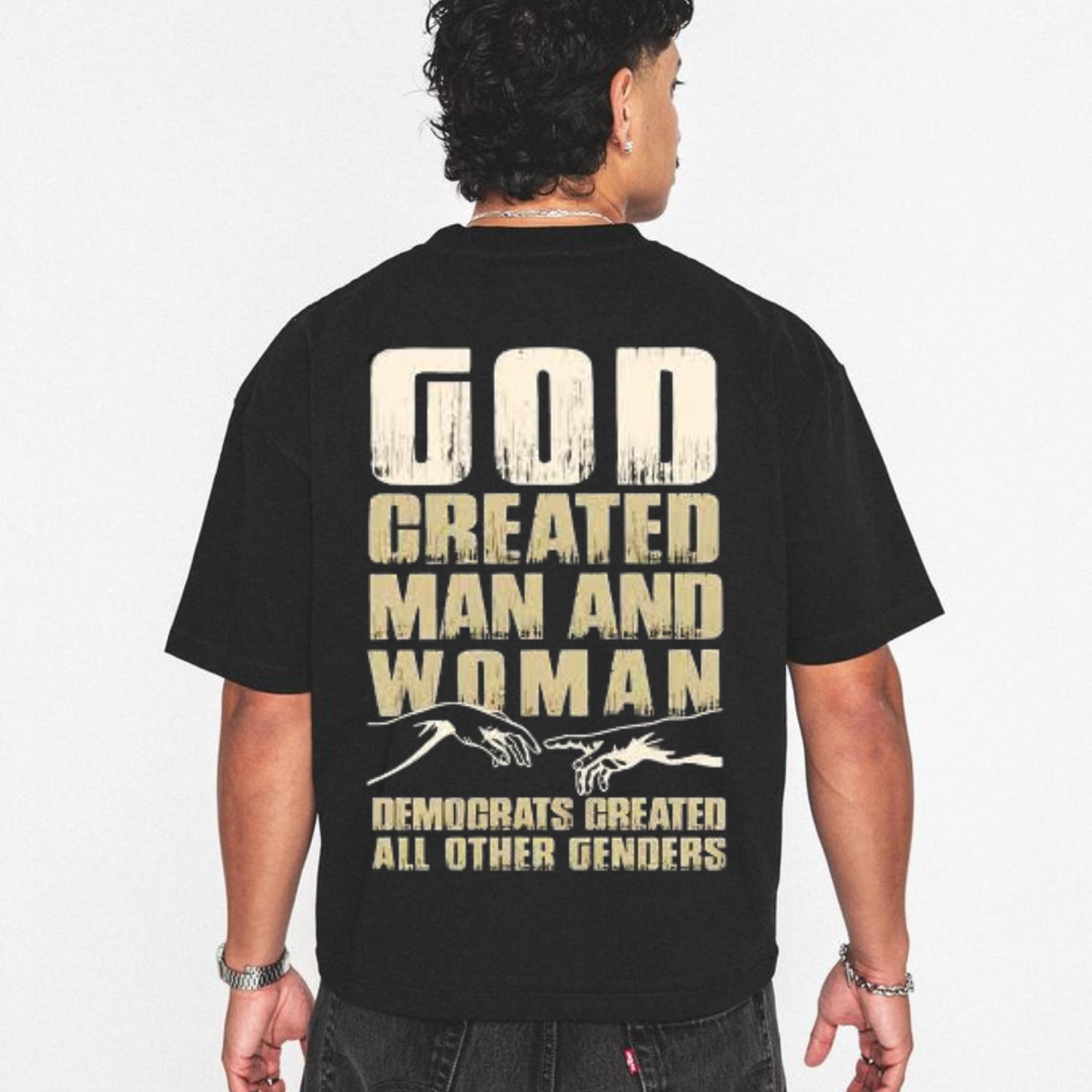 God Created Man & Woman T-Shirt – Traditional Christian Values Tee