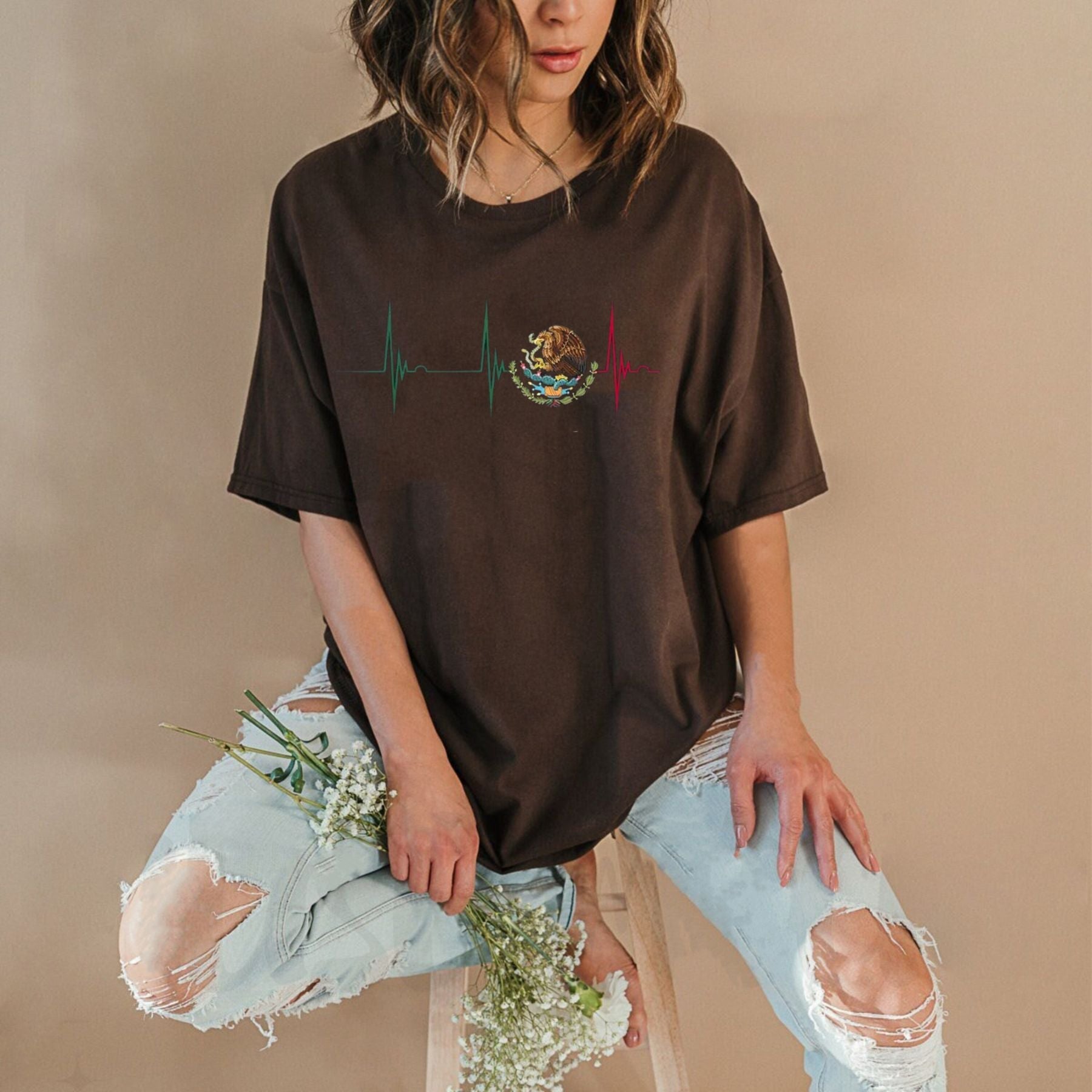 Mexico Heartbeat Heritage T-Shirt – Iconic Mexican Pride Graphic Tee, Premium 100% Cotton Viva Mexico Pulse Top, Made in USA