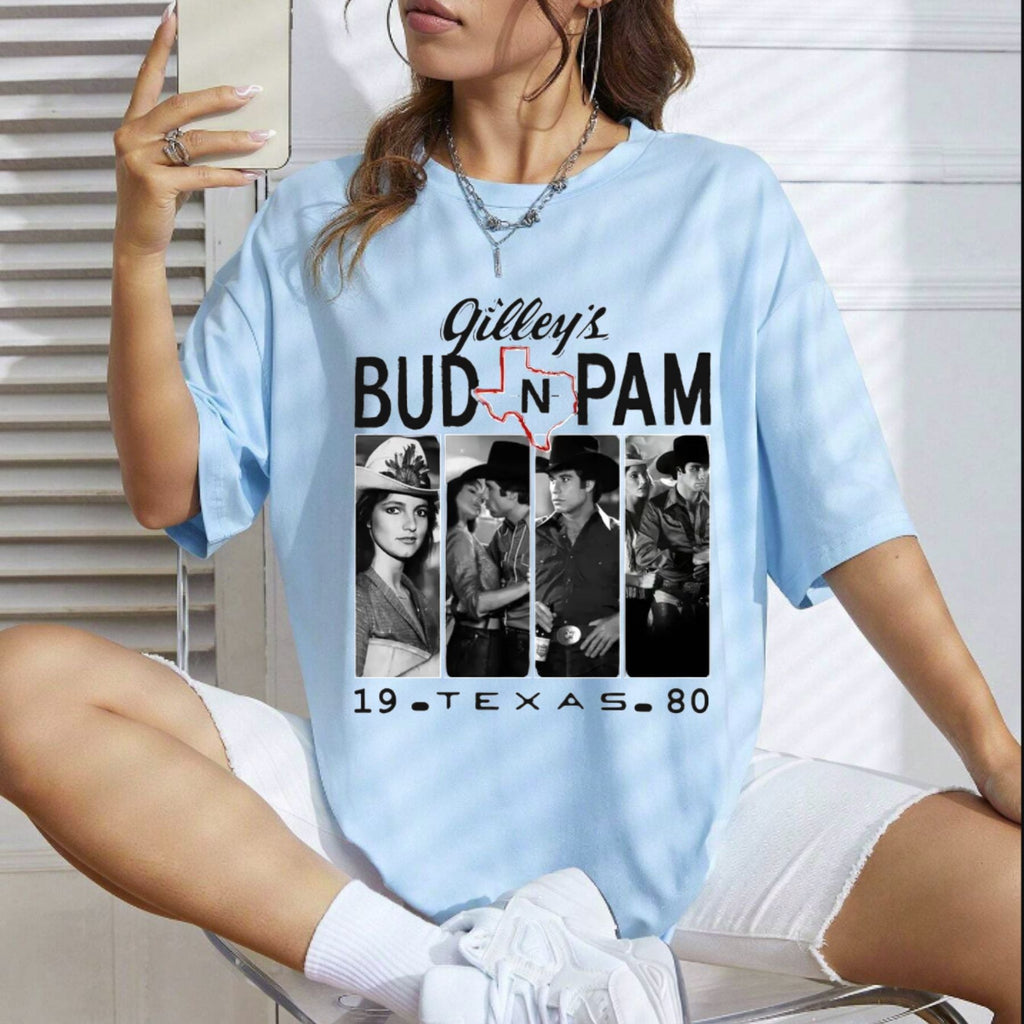 "Bud and Pam" Gilley's Texas T-Shirt – Urban Cowboy Retro Movie Graphic Tee, Premium 100% Cotton Honky-Tonk Top, Made in USA