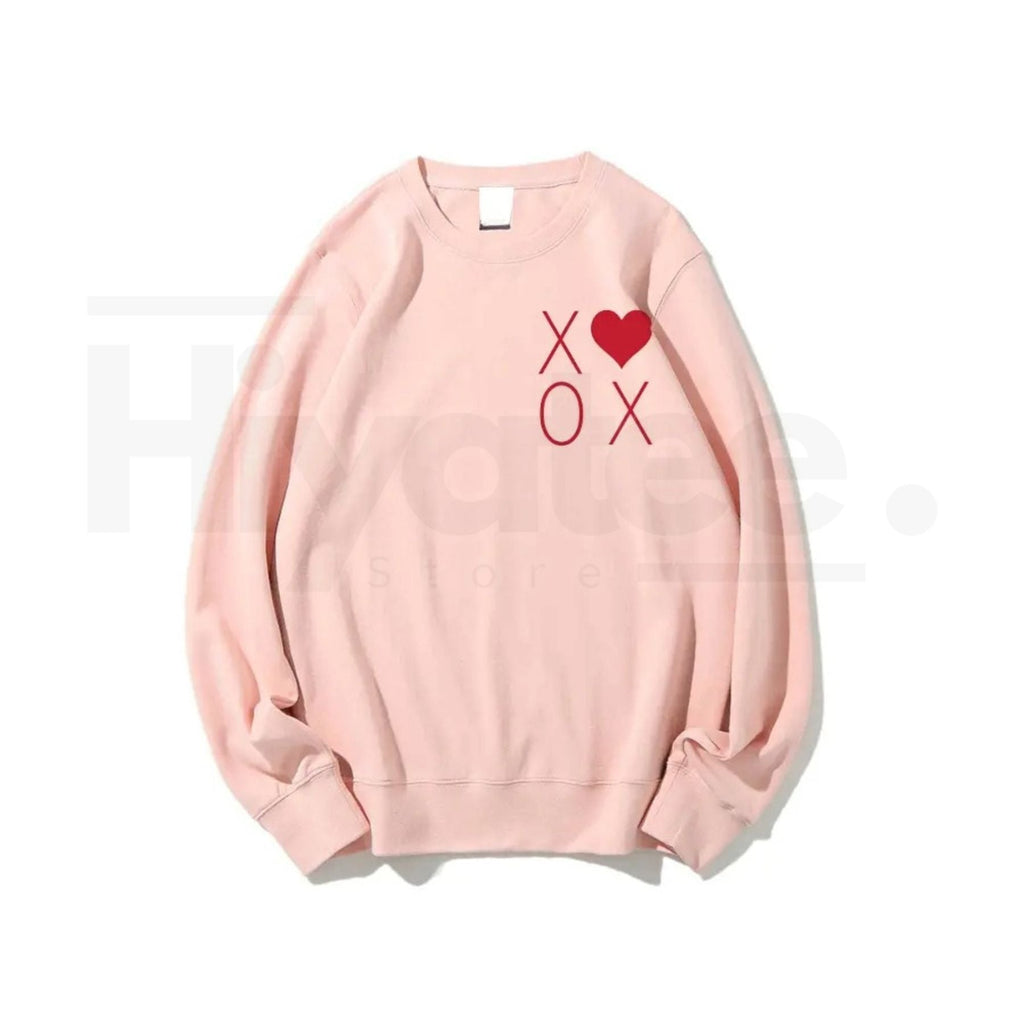 XOXO Heart Valentine's Day Sweatshirt: Trendy Women's Graphic Crewneck Pullover