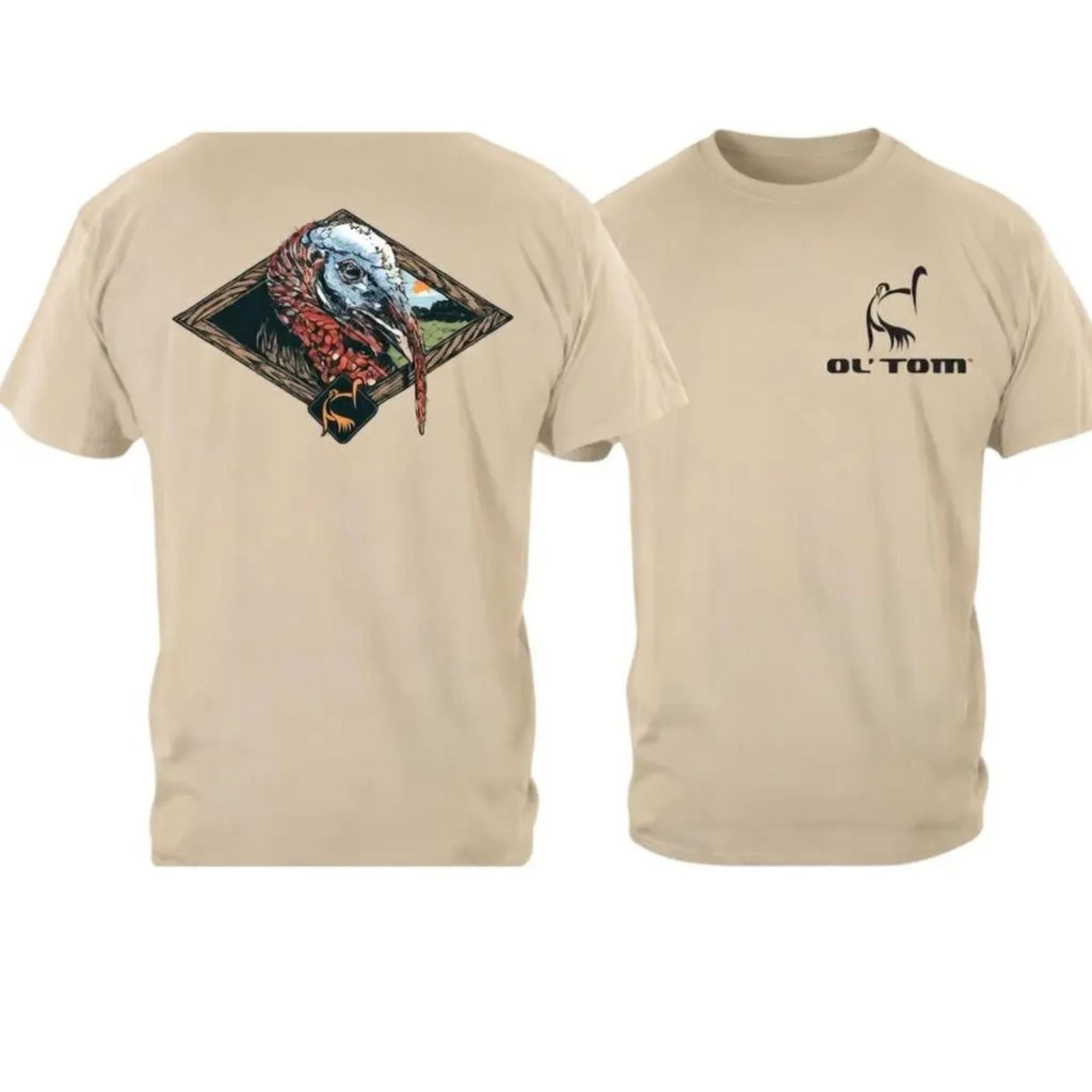Ol’ Tom Wild Turkey Hunting T-Shirt – Vintage Wildlife Graphic Tee, Premium 100% Cotton Hunter Gift Idea, Made in USA