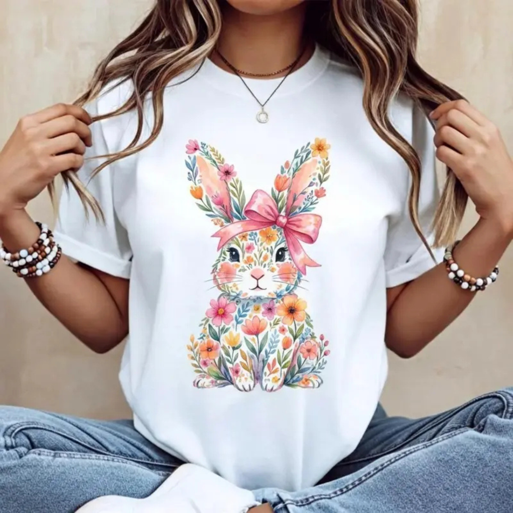 Easter Bunny Pink Bow T-Shirt