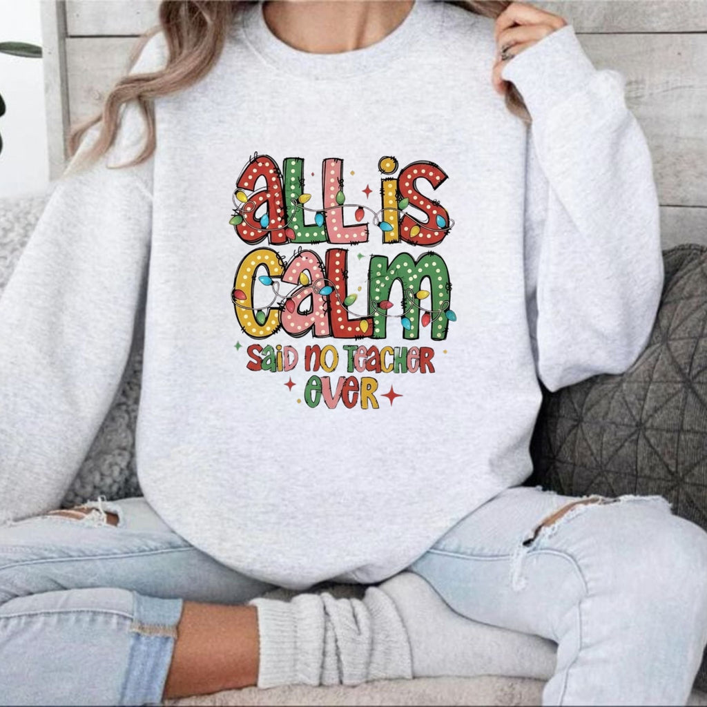 Retro Teacher Christmas Sweatshirt, Funny Sarcastic Holiday Educator Graphic Pullover
