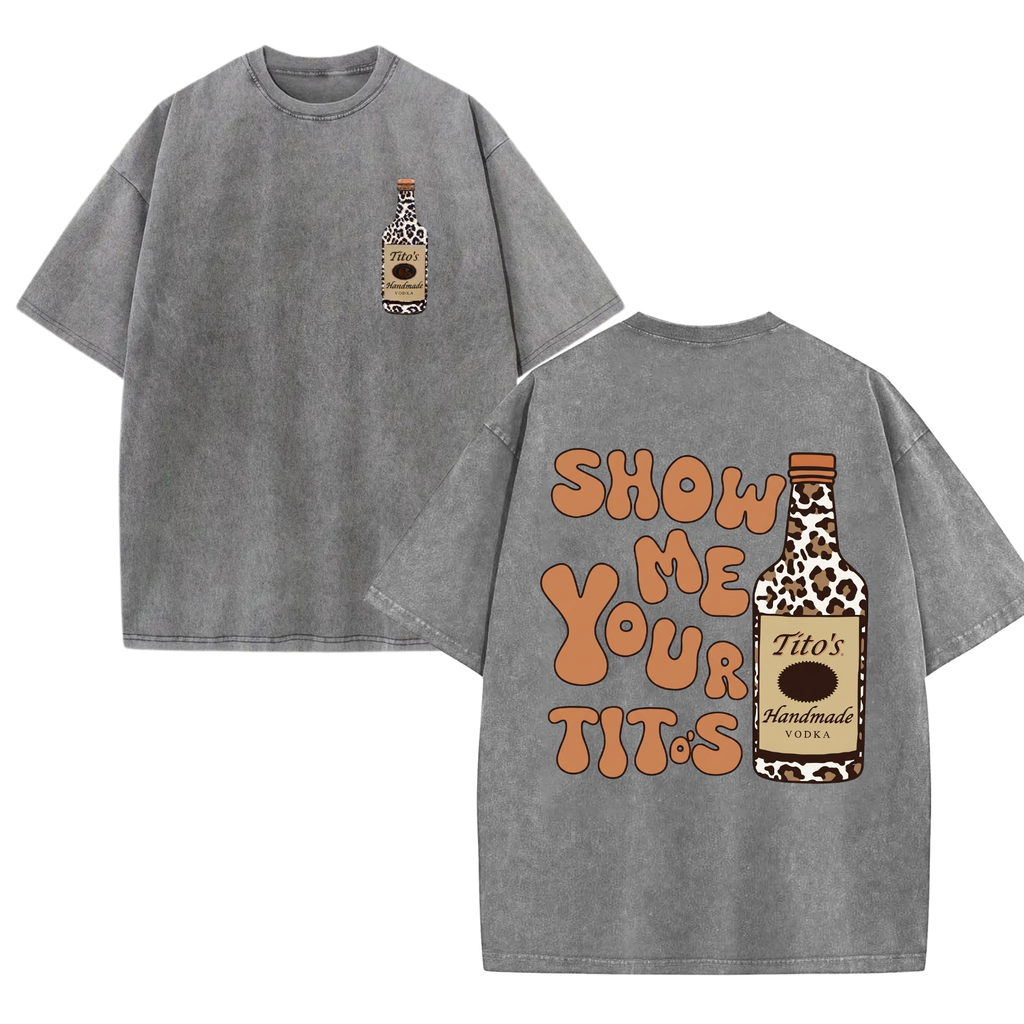 Funny "Show Me Your Titos" Shirt – Leopard Print Bachelorette Tee