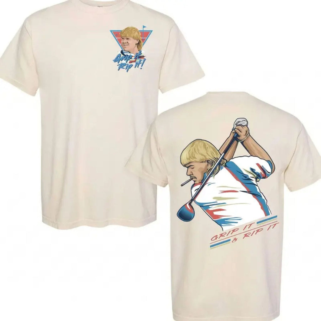 John Daly "Golf of America" 4th of July T-Shirt – Grip It and Rip It Patriotic Graphic Tee, Premium 100% Cotton Independence Day Top, Made in USA