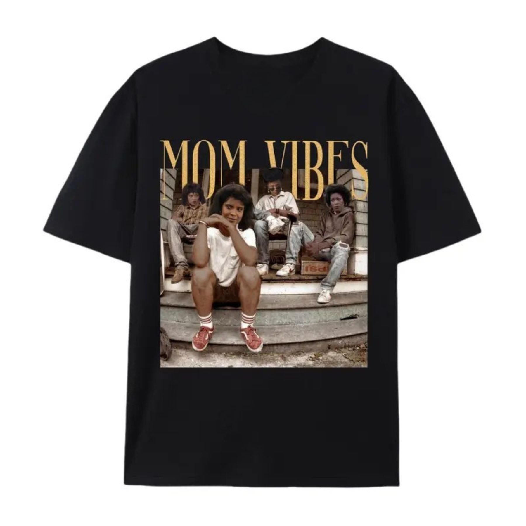 Mom Vibes Vintage T-Shirt – Retro 90s Nostalgia Motherhood Graphic Tee, Unisex Cotton Shirt