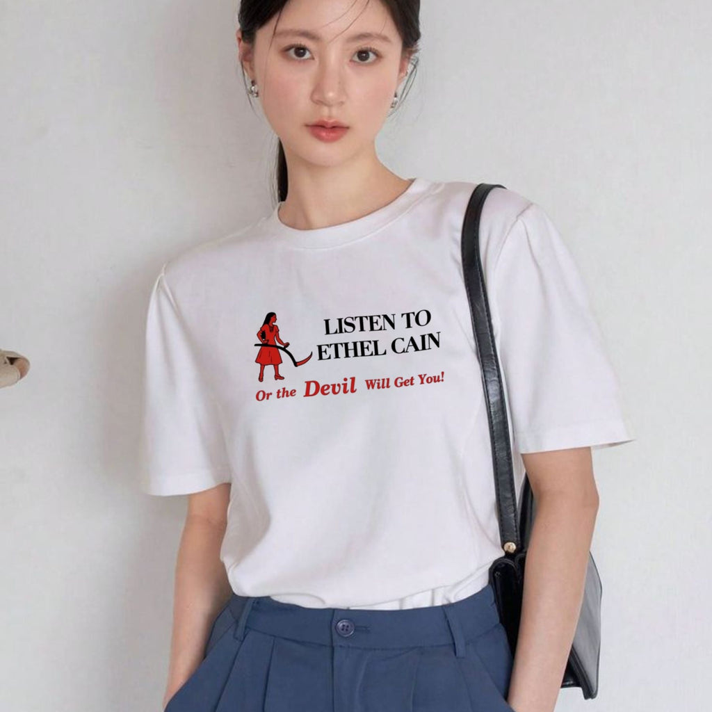 “Listen to Ethel Cain” Gothic Aesthetic T-Shirt – Alt-Pop Music Fan Graphic Tee, Unisex Cotton Shirt