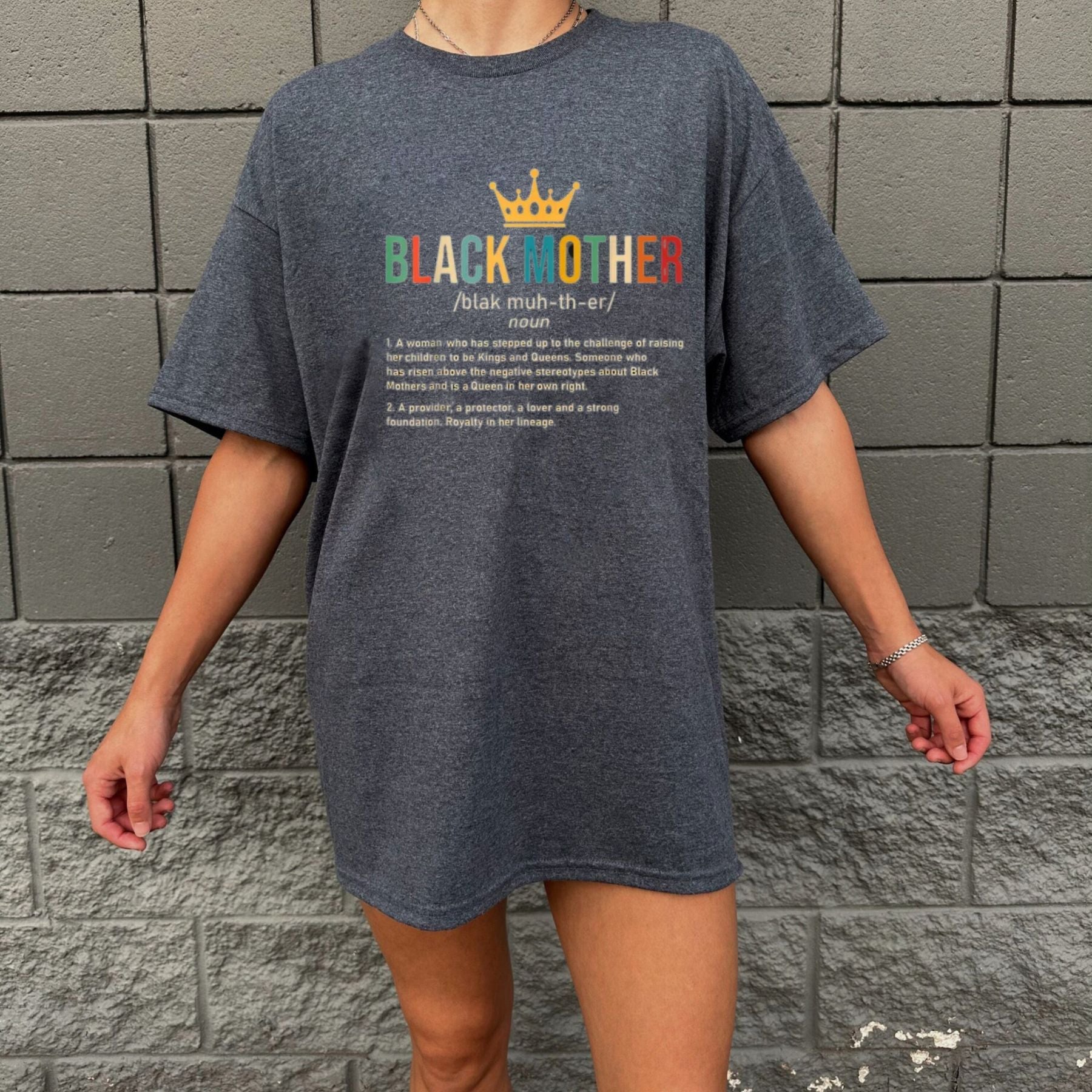 "Black Mother Definition" African American Mom Heritage T-Shirt – Empowering Matriarch Graphic Top, Melanin Excellence Motherhood Tee