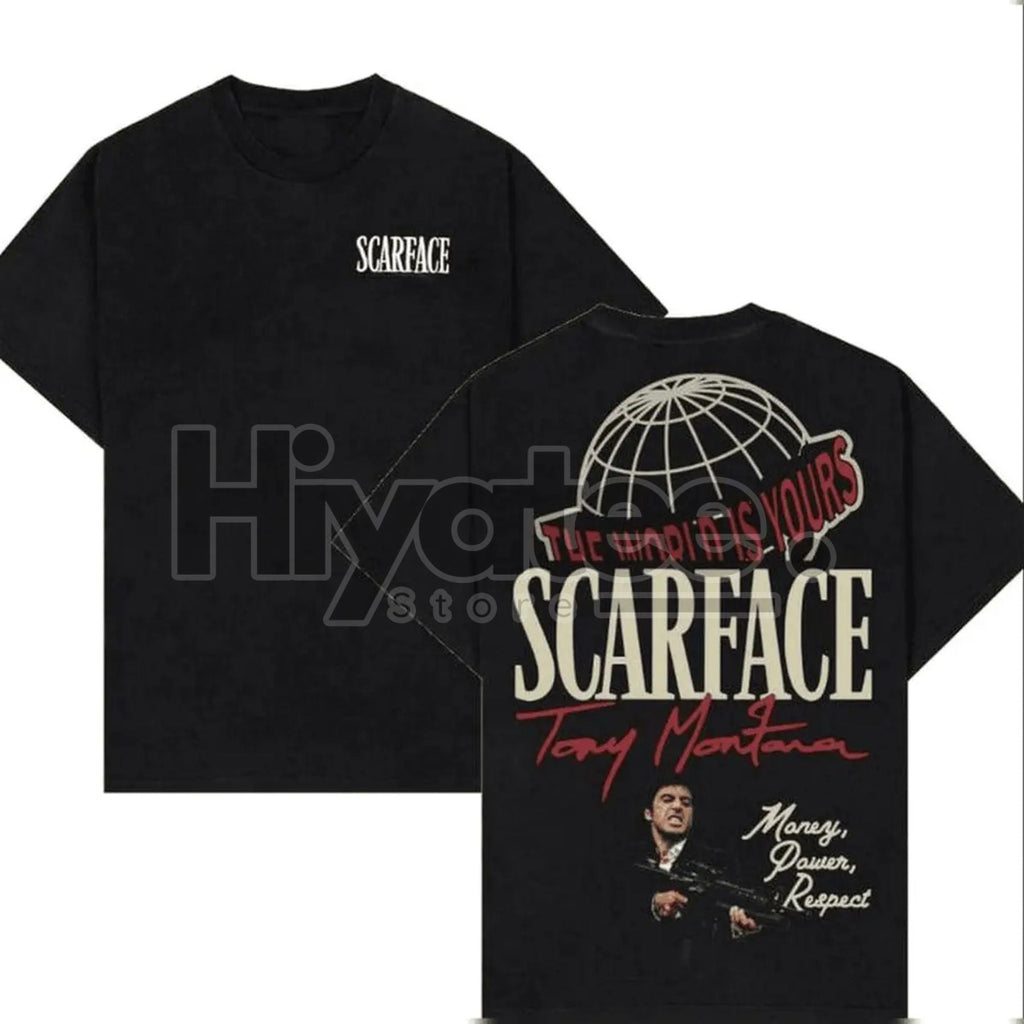 Scarface "The World Is Yours" Classic T-Shirt – Tony Montana Two-Sided Graphic Tee