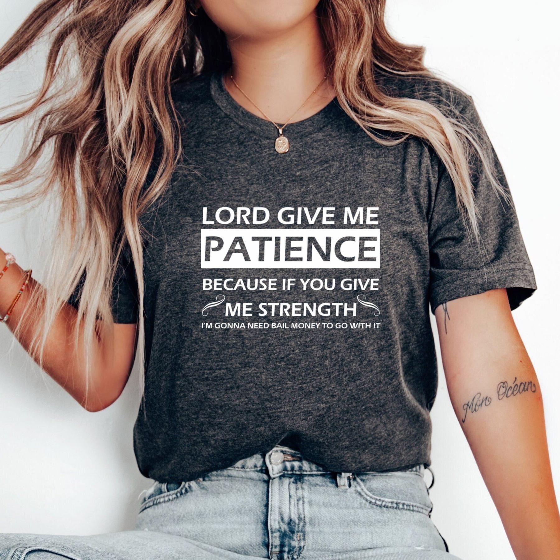 Lord Give Me Patience T-Shirt – Funny Sarcastic Religious Humor Graphic Tee, Unisex Cotton Shirt