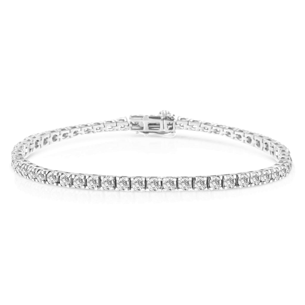 14K White Gold 5.00 Cttw Prong Set Lab Grown Round Diamond Classic Tennis Bracelet (F-G Color, VS2-SI1 Clarity) - 7.25"