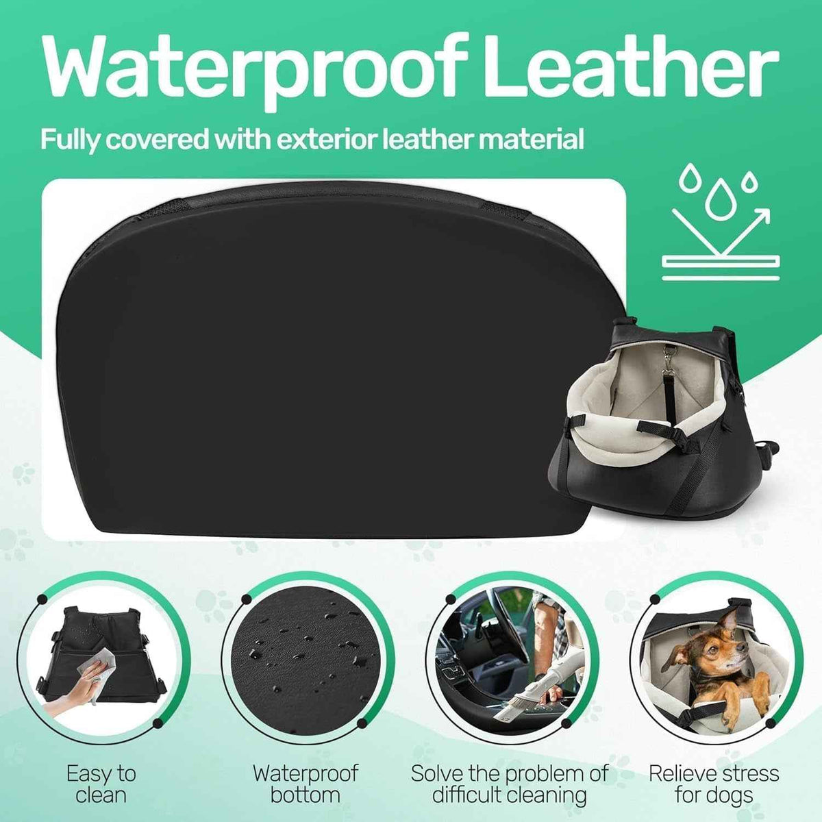 Small Dog Car Seat Booster PU Leather Travel Seat for Dogs up to 7lbs
