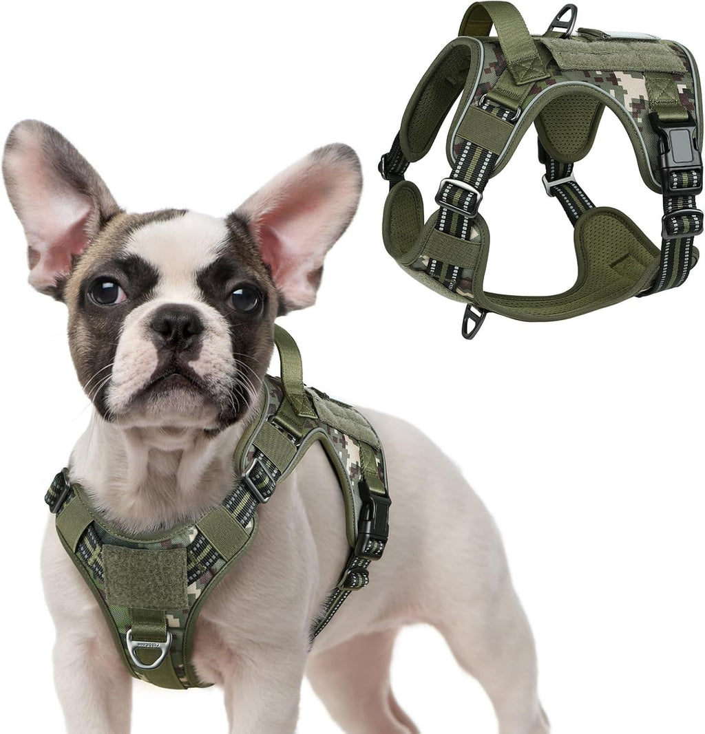No-Pull Tactical Dog Harness MOLLE Vest for Medium & Large Dogs