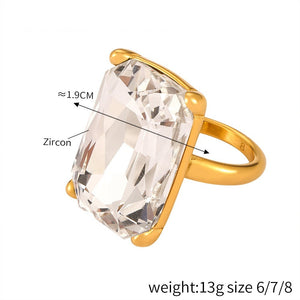 A590 Gold White Zirconium Ring