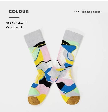French Creative Socks Illustration Art Socks For Men And Women Couples