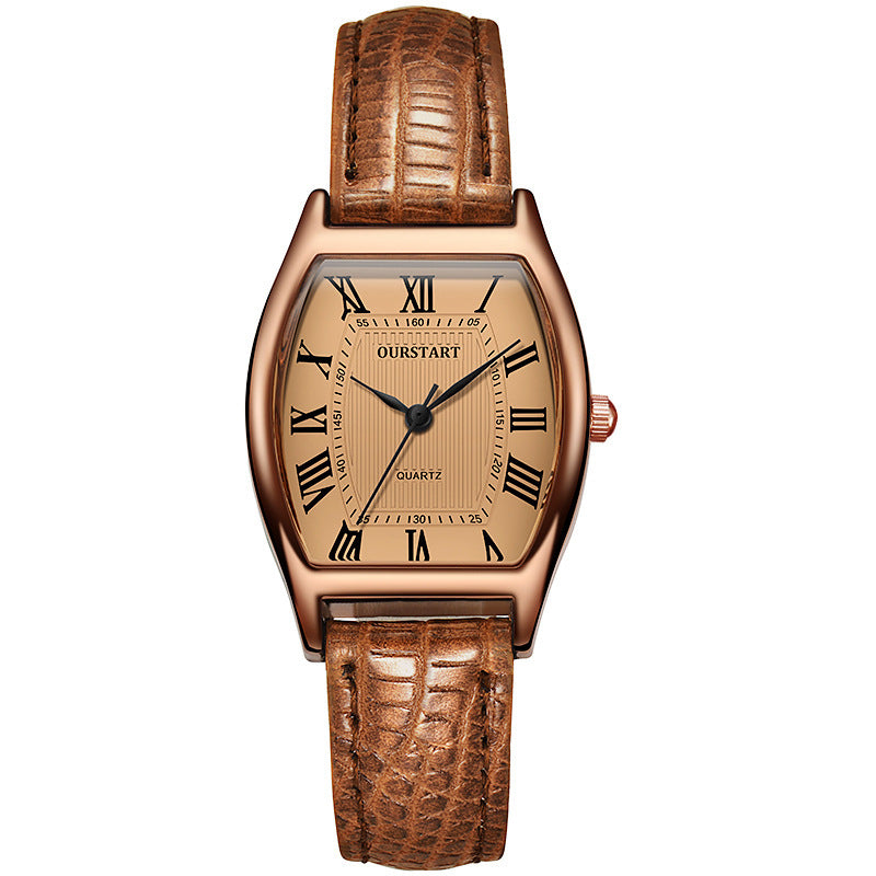 Cross border Live Stream Barrel Shaped Belt Quartz Watch Womens Watch