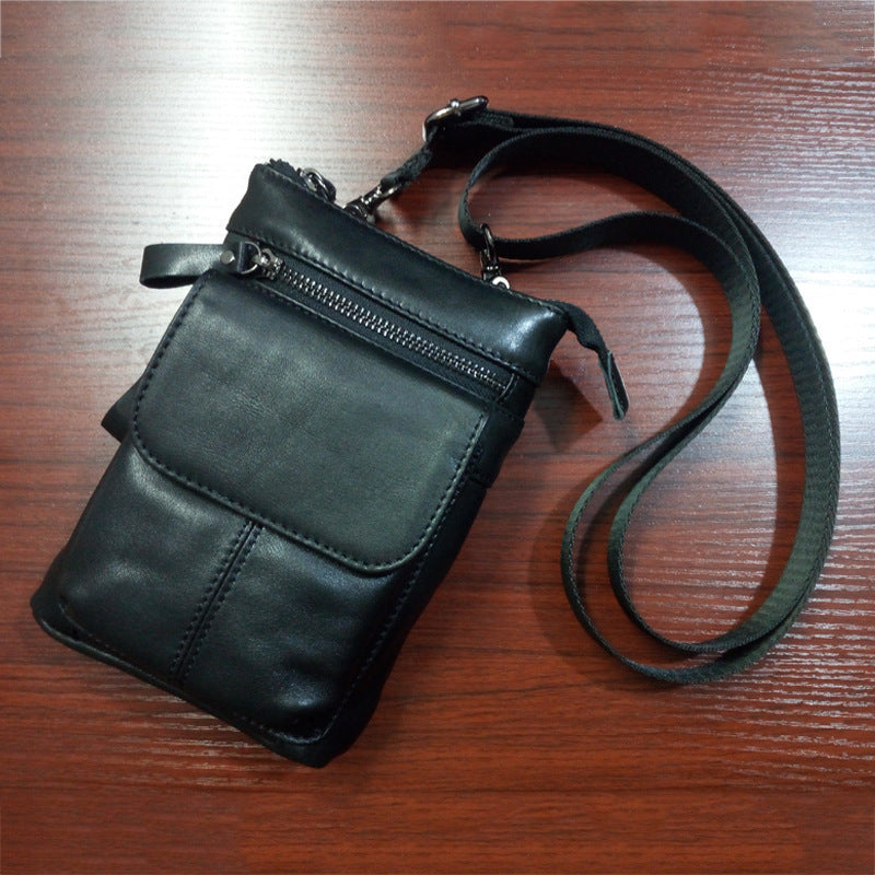 Men's Leather Pocket Multifunctional Small Bag Outdoor Sports One-shoulder