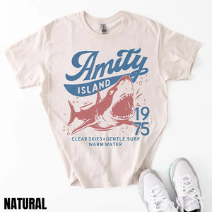 Amity Island Summer '75 Heritage Tee – Retro Jaws Inspired Graphic Shirt