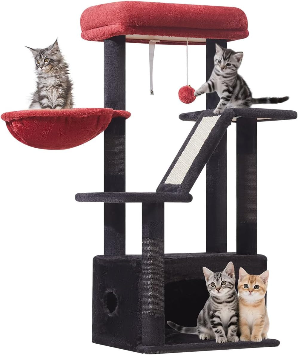 38-Inch Cat Tree for Indoor Cats with Condo, Hammock & Perch
