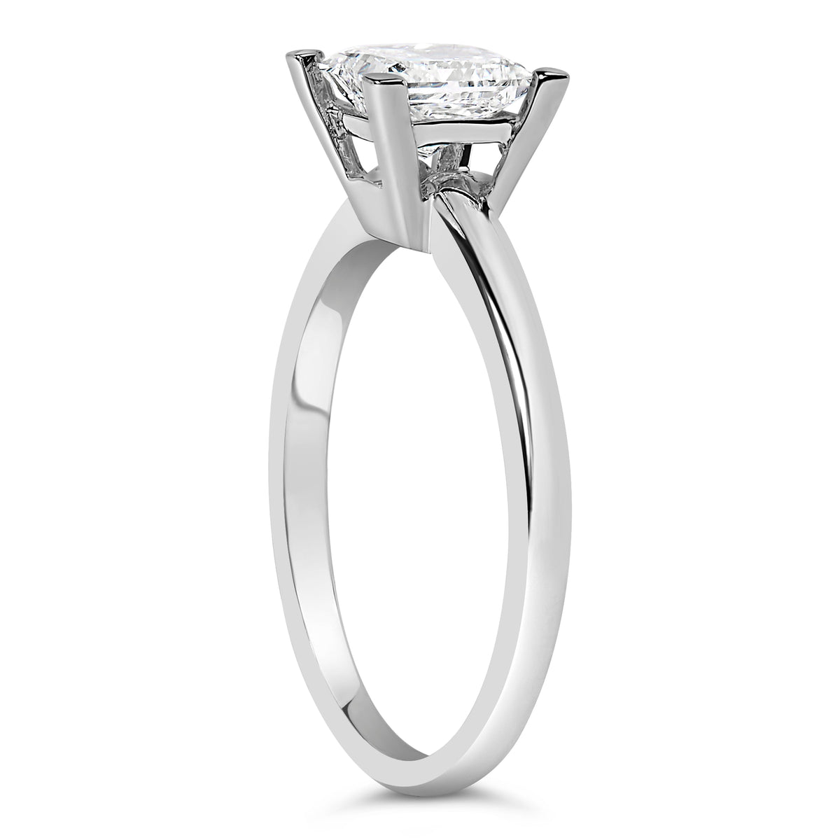 14K White Gold 1.0 Cttw Princess Lab-Grown Diamond Solitaire Engagement  Ring (F-G Color, VS1-VS2 Clarity) - Ring Size 7