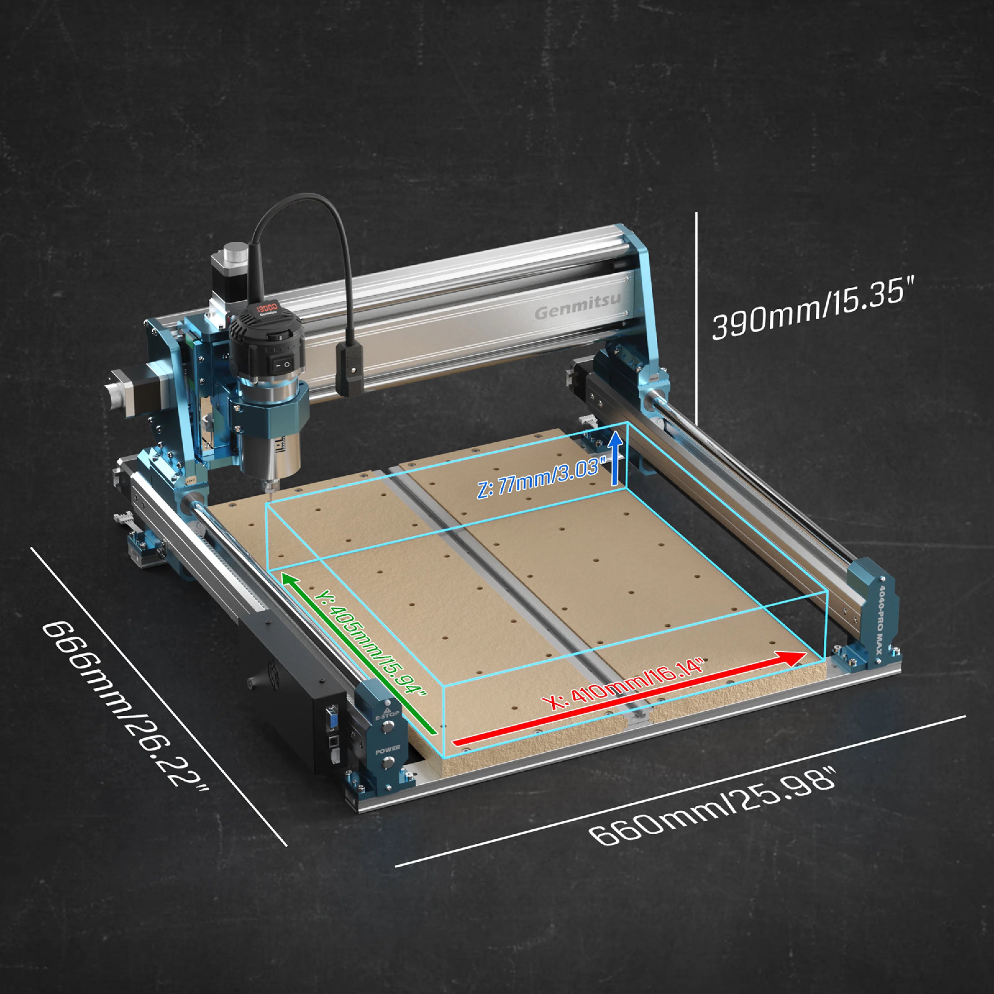4040-PRO MAX CNC Router Machine, 710W Spindle, Linear Rail, Enhanced XZ Axis, Optional Vectric Bundle