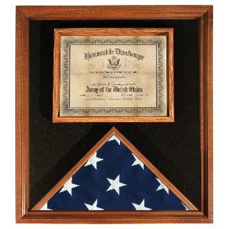 Deluxe USA-Made Solid Hardwood Flag and Document Case