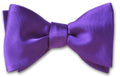 Purple Satin Formal Bow Tie Costume Accessory
