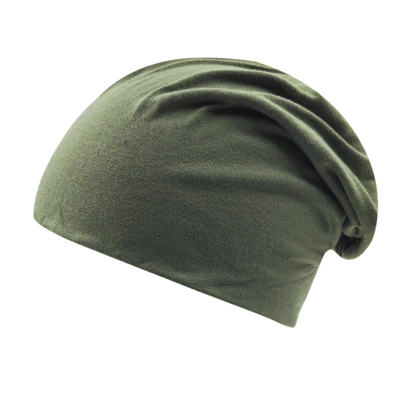 All-season, Versatile Solid-color Slouchy Beanie With A Knitted Wrap-around Design