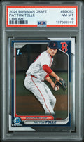 Graded 2024 Topps Bowman Draft Payton Tolle #BDC-63 Chrome Rookie RC Baseball Card PSA 8 Near Mint
