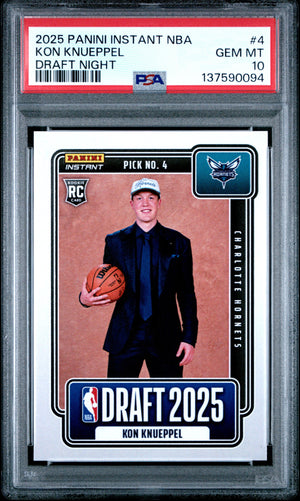 Graded 2025 Panini Instant Kon Knueppel #4 Draft Night Rookie RC Basketball Card PSA 10 Gem Mint