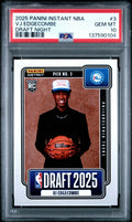 Graded 2025 Panini Instant VJ Edgecombe #3 Draft Night Rookie RC Basketball Card PSA 10 Gem Mint
