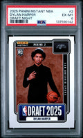 Graded 2025 Panini Instant Dylan Harper #2 Draft Night Rookie RC Basketball Card PSA 6 Excellent
