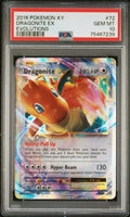 Graded 2016 PKM Xy Evolutions #72 Dragonite Ex Evolutions Trading Card Game PSA 10 Gem Mint