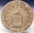 US Air Force Official Logo Authorized Military Insignia Solid Brass Attachable Medallion.
