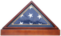 BURIAL/Funeral Military Shadow Box with Pedestal Stand (with blue mat)