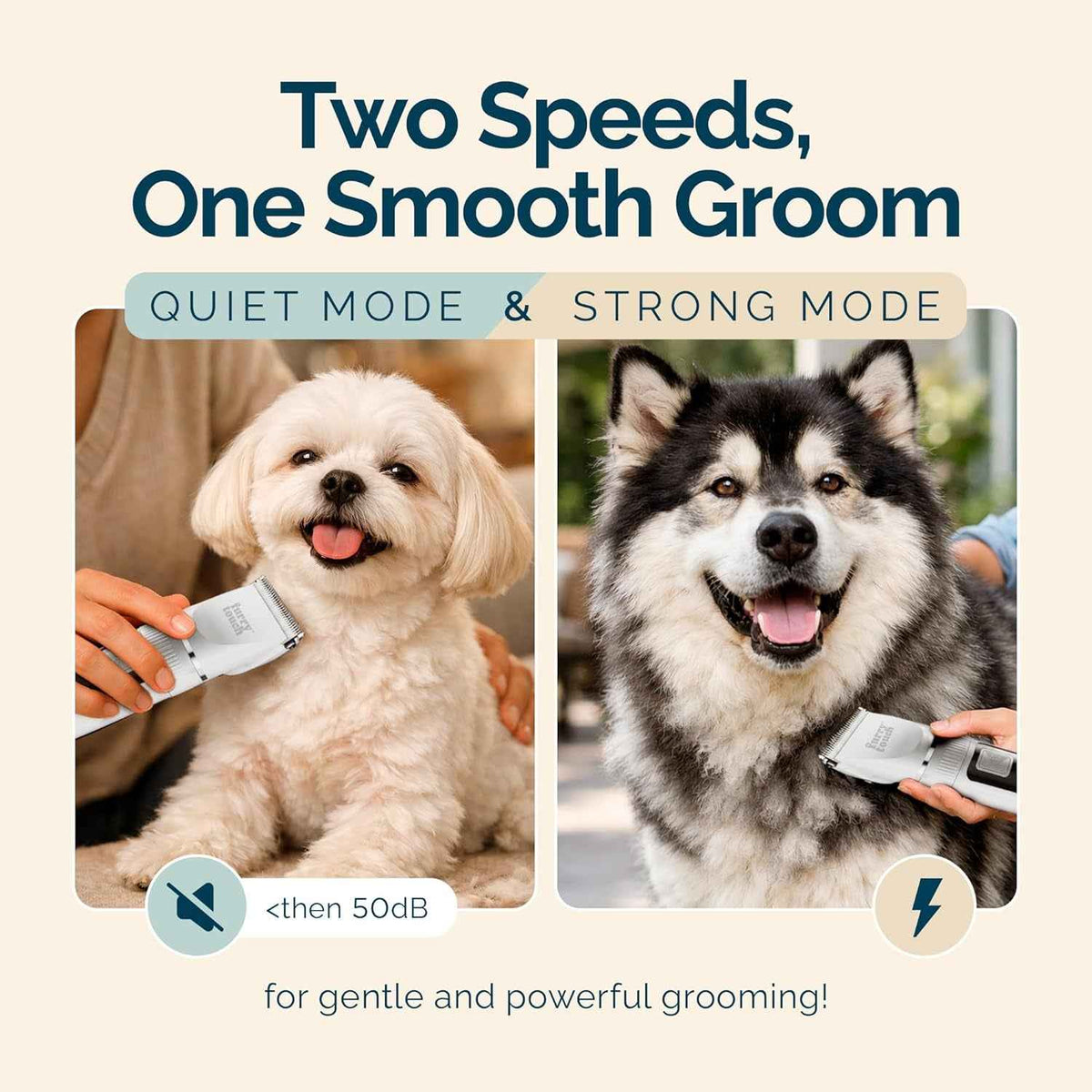 Cordless Dog Grooming Clippers Kit Quiet Ceramic Blades