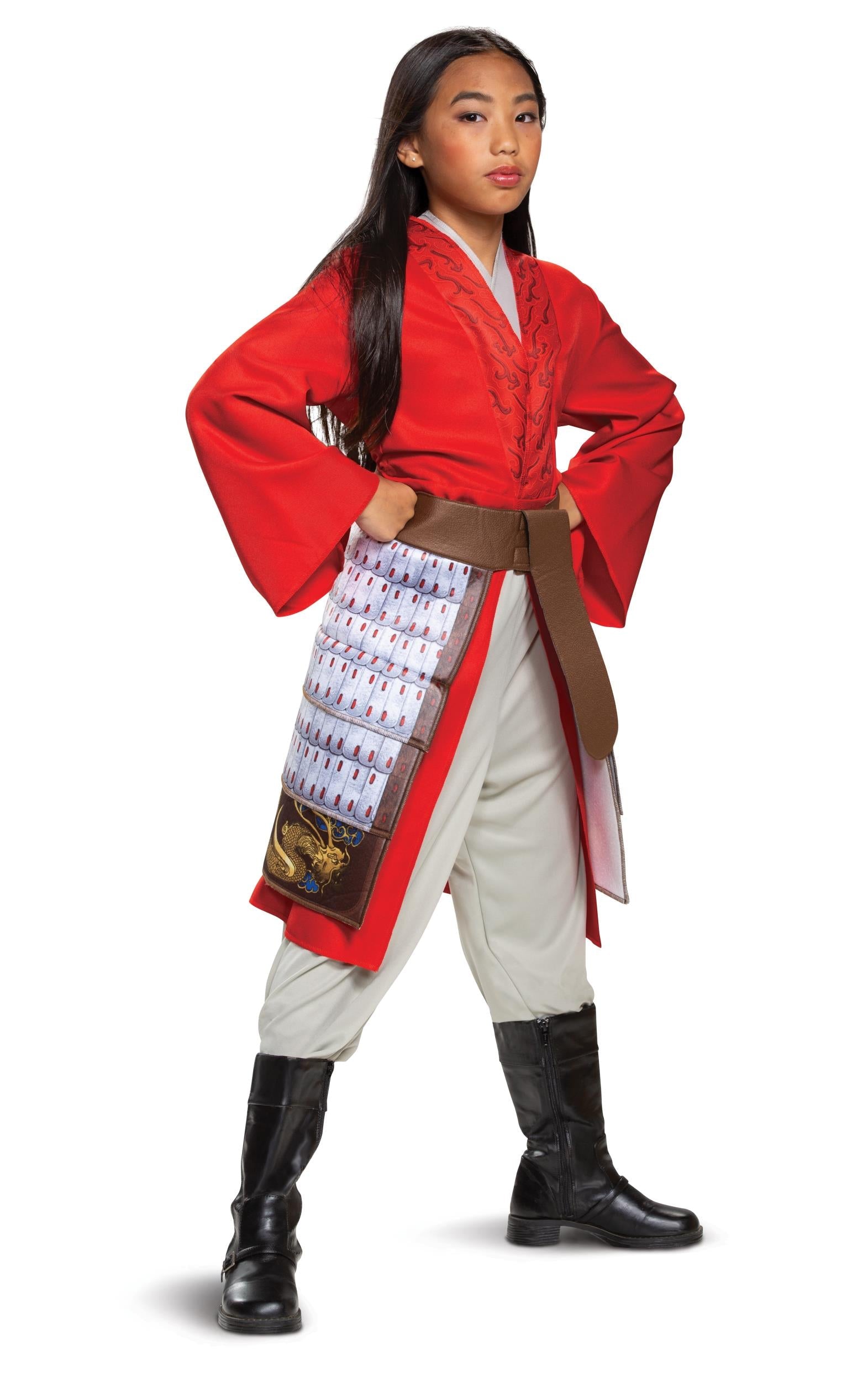 Mulan Hero Red Girls Princess Dress Disney Child Costume Small 4-6