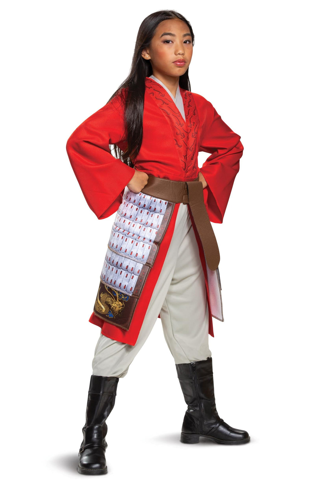 Mulan Hero Red Girls Princess Dress Disney Toddler Costume 3T-4T